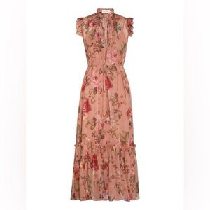 Zimmerman Floral Pink and Red Midi Dress